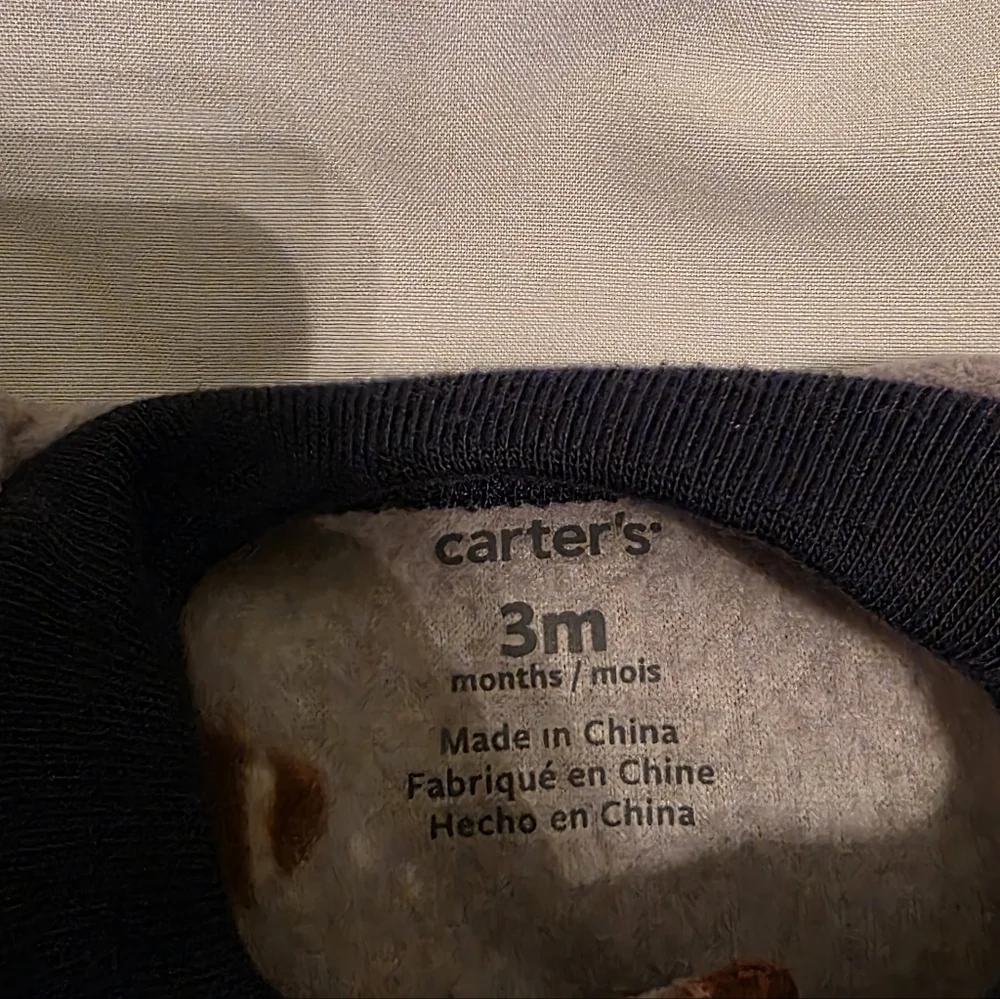 Carters Fleece Football Footies 3 Months